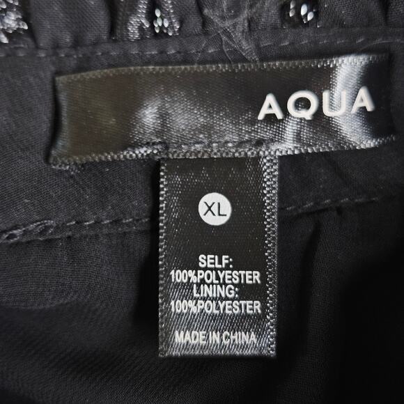 AQUA Black Leopard Print Halter Top Women’s XL Holiday Date Blouse Evening Party - Picture 7 of 10